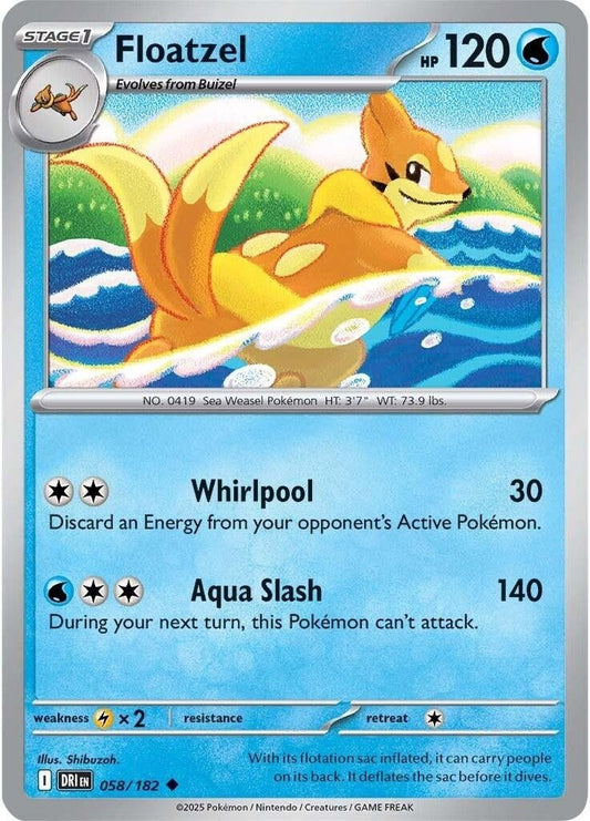 Floatzel [Reverse Holo](058/182) (SV10: Destined Rivals) (DRI) - GamesLand Canada