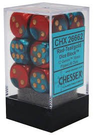 Gemini 12D6 Red - Teal/Gold 16MM - GamesLand Canada