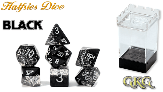 HALFSIES DICE - GLITTER EDITION BLACK - GamesLand Canada