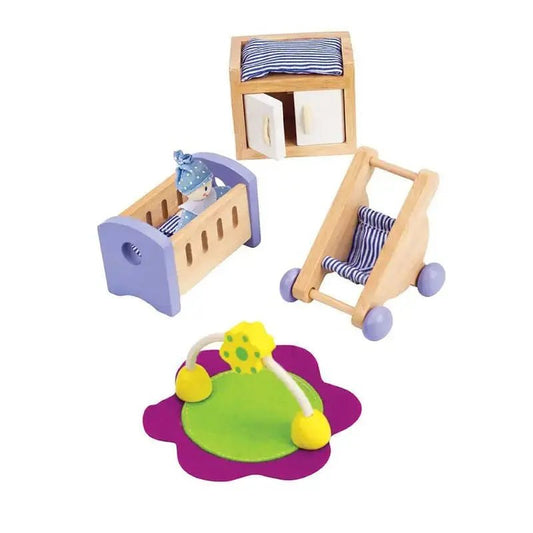 Hape Wooden Doll House Furniture Baby's Room Set - GamesLand Canada