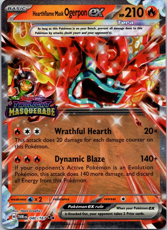 Hearthflame Mask Ogerpon ex (Stamped) (040/167) (TWM) - GamesLand Canada