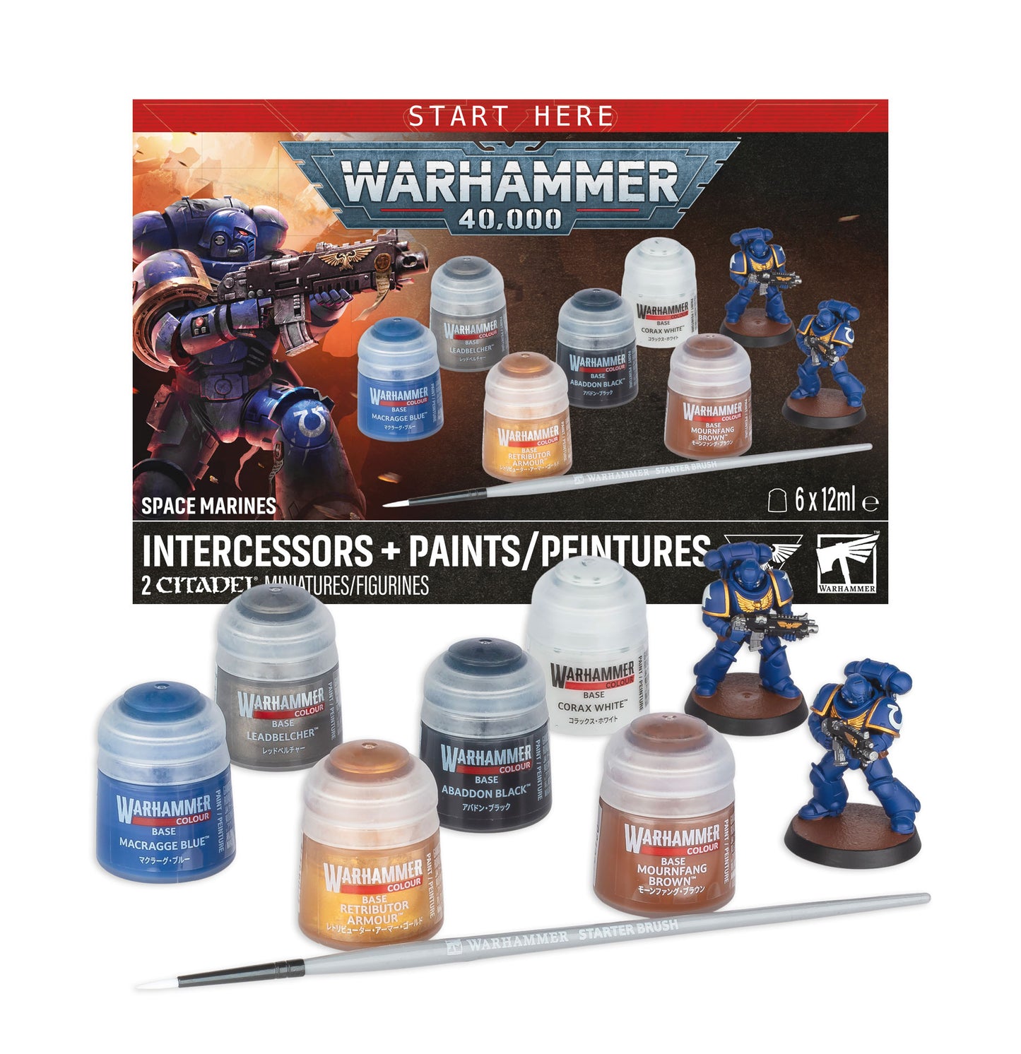 Warhammer 40,000 - Space Marines: Intercessors + Paints