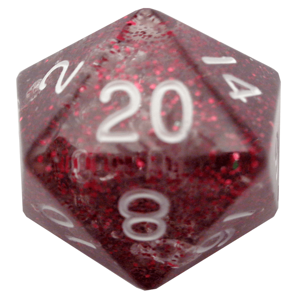 MEGA ACRYLIC DICE D20 ETHEREAL LIGHT PRPL W/ WHITE - GamesLand Canada