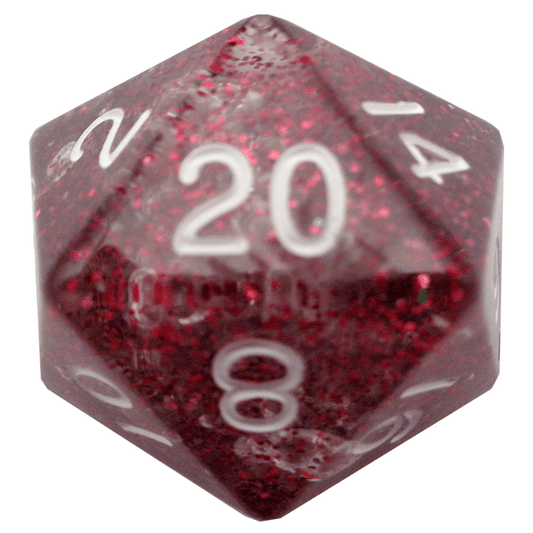 MEGA ACRYLIC DICE D20 ETHEREAL LIGHT PRPL W/ WHITE - GamesLand Canada