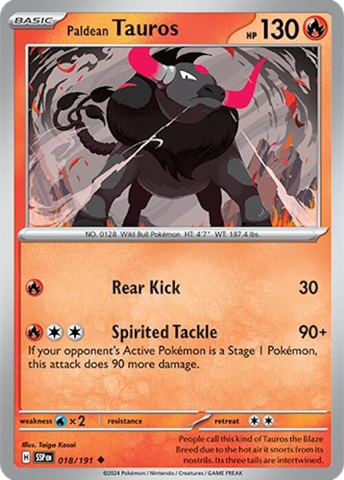 Paldean Tauros (018/191) (SV08: Surging Sparks) (SSP) - GamesLand Canada