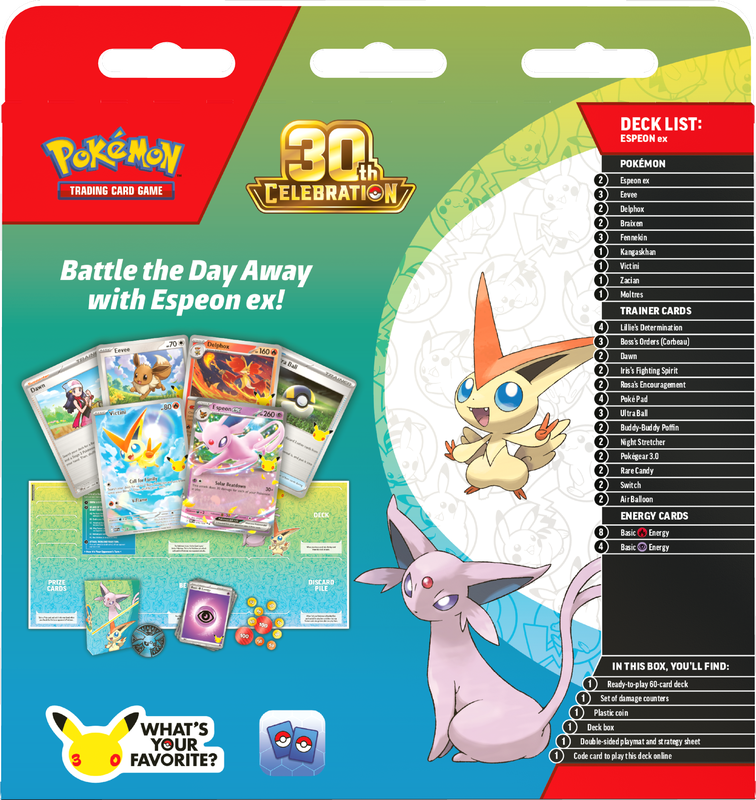 POKEMON 30TH CELEBRATION BATTLE DECKS ESPEON EX (PRE-ORDER) - GamesLand Canada