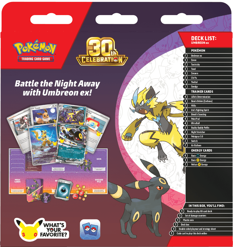 POKEMON 30TH CELEBRATION BATTLE DECKS UMBREON EX (PRE-ORDER) - GamesLand Canada