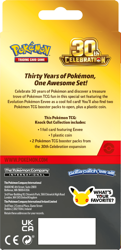 POKEMON 30TH CELEBRATION KNOCK OUT COLLECTION (PRE-ORDER) - GamesLand Canada