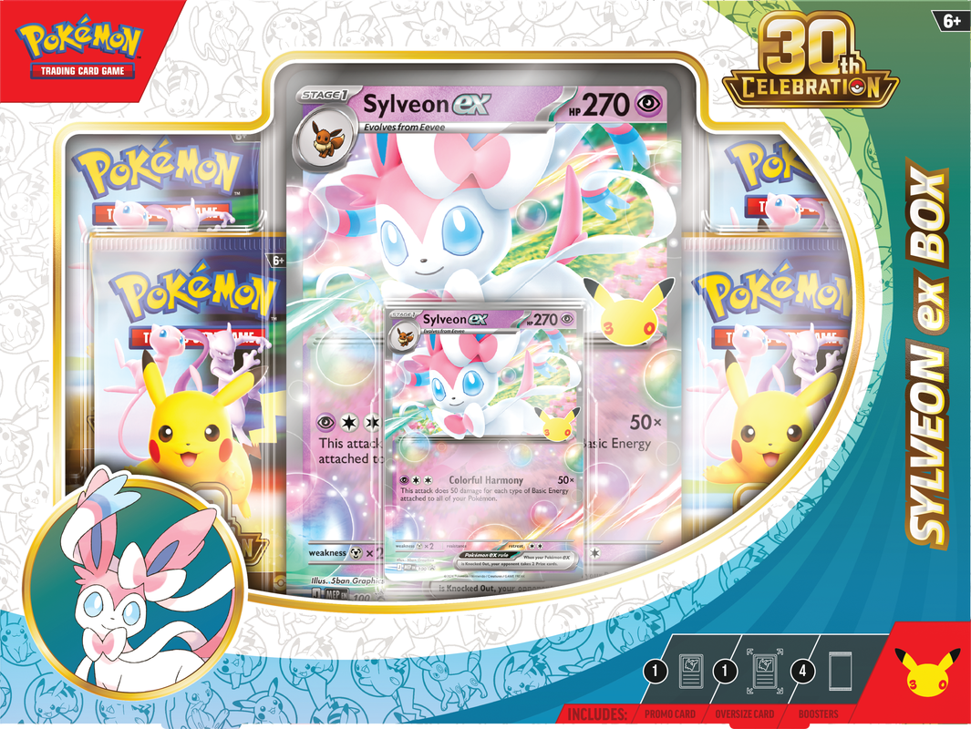 POKEMON 30TH CELEBRATION SYLVEON EX BOX (PRE-ORDER) - GamesLand Canada