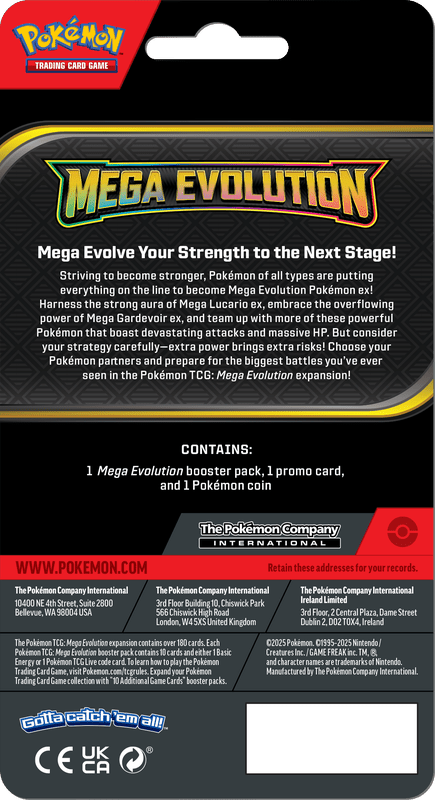 POKEMON ME01 MEGA EVOLUTION CHECKLANE BLISTER PACK (1 RANDOM PACK) (PRE - ORDER) - GamesLand Canada
