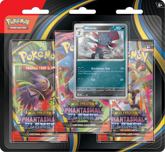 POKEMON ME02 PHANTASMAL FLAMES 3PK BLISTER (PRE - ORDER) (1 RANDOM PACK) - GamesLand Canada