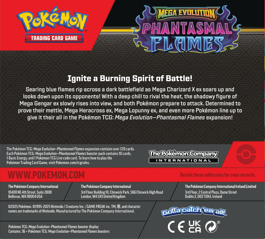 POKEMON ME02 PHANTASMAL FLAMES BOOSTER BOX (PRE - ORDER) - GamesLand Canada
