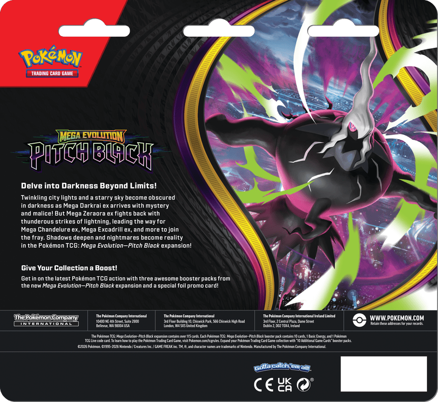 POKEMON ME05 PITCH BLACK 3PK BLISTER (PRE-ORDER) - WAVE 1 - GamesLand Canada