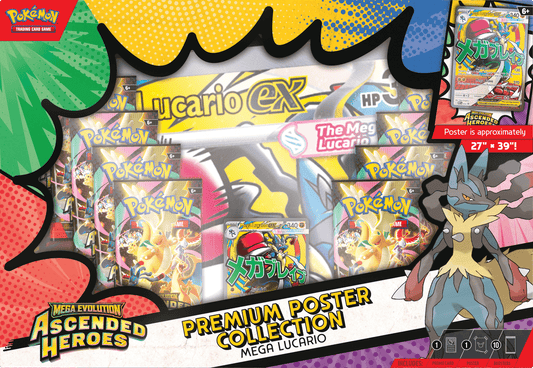 POKEMON ME2.5 ASCENDED HEROES PREMIUM POSTER COLLECTION: LUCARIO (PRE - ORDER) - GamesLand Canada