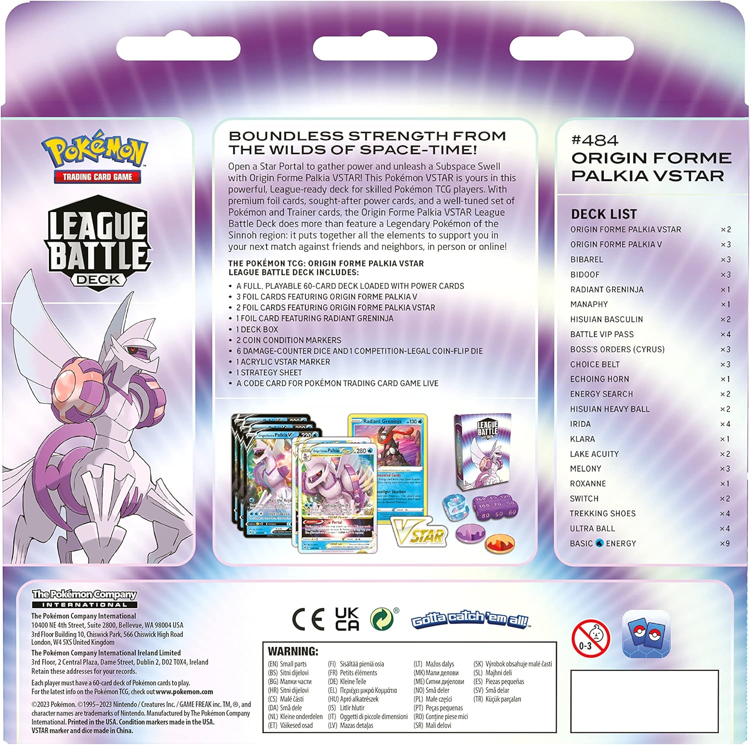 Pokemon Origin Forme Palkia Vstar League Battle Deck - GamesLand Canada