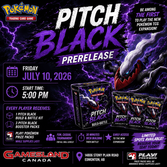 Pokemon Pitch Black Prerelease Event Ticket - July 10, 2026 - GamesLand Canada