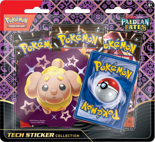 Pokemon Scarlet and Violet Paldean Fates Tech Sticker (Shiny Fidough or Shiny Greavard, or Shiny Maschiff) - GamesLand Canada