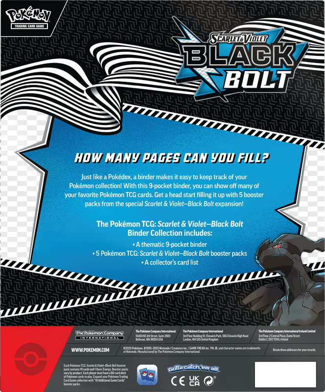 POKEMON SV10.5 BLACK BOLT BINDER COLLECTION - GamesLand Canada