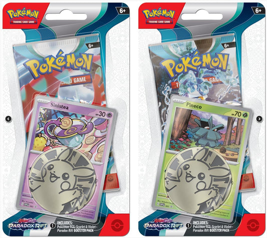 Pokemon SV4 Paradox Rift Checklane Blister (Pineco or Sinistea - 1 random pack) - GamesLand Canada