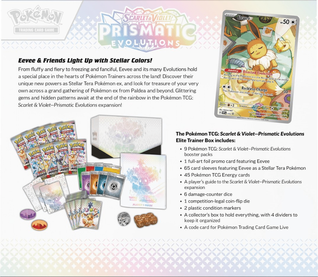 POKEMON SV8.5 PRISMATIC EVOLUTIONS ELITE TRAINER BOX - GamesLand Canada