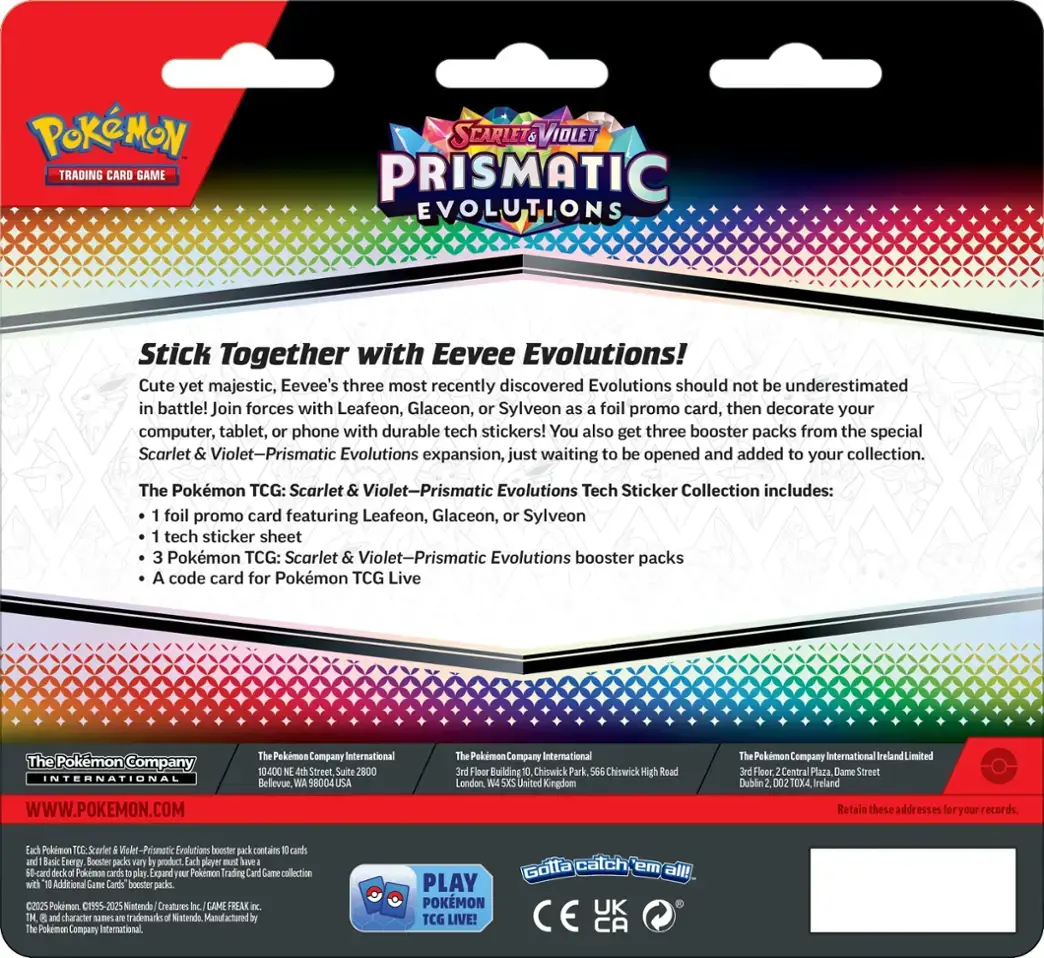 POKEMON SV8.5 PRISMATIC EVOLUTIONS TECH STICKER COLLECTION (1pc) - GamesLand Canada