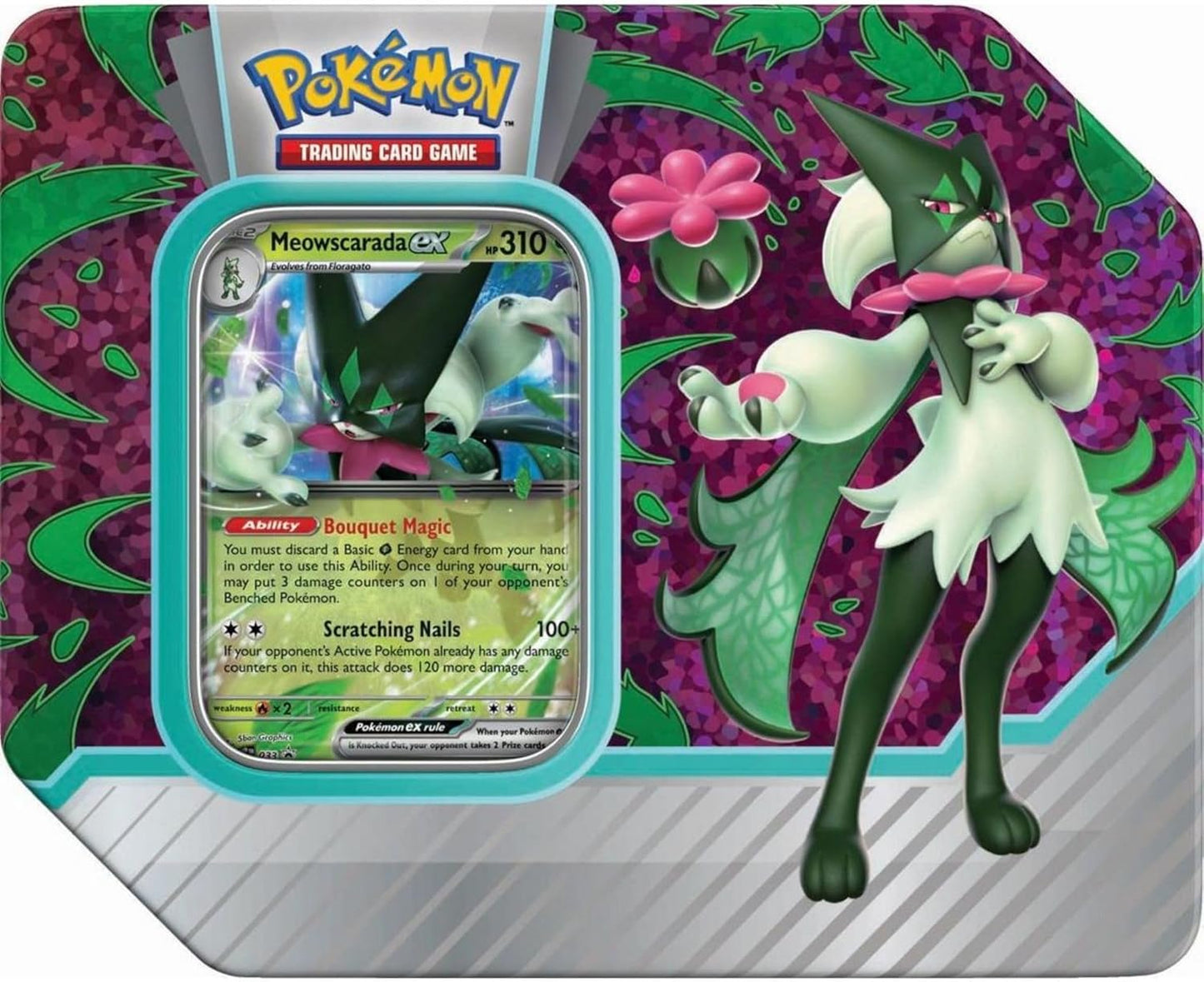 Pokemon TCG: Paldea Partners Meowscarada EX Tin - GamesLand Canada