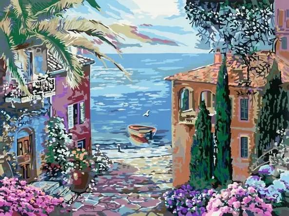 Ravensburger: CreArt Painting by Numbers - Mediterranean Landscape - GamesLand Canada