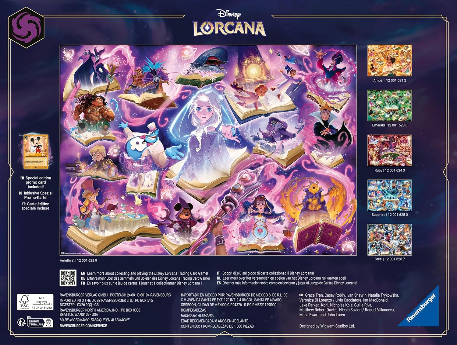 Ravensburger Disney Lorcana - Glimmers of The Realm: Amethyst 1000 Piece - GamesLand Canada