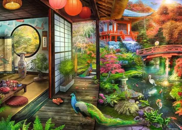 Ravensburger: Jigsaw Puzzle Kyoto Japanese Garden Teahouse - 1000 Pieces Puzzle - GamesLand Canada