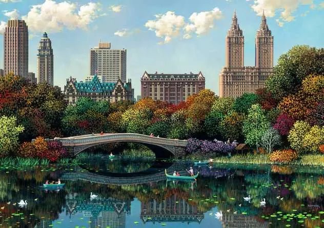 Ravensburger: Jigsaw Puzzle NY Central Park, Bow Bridge 1000 Pc Puzzle - GamesLand Canada