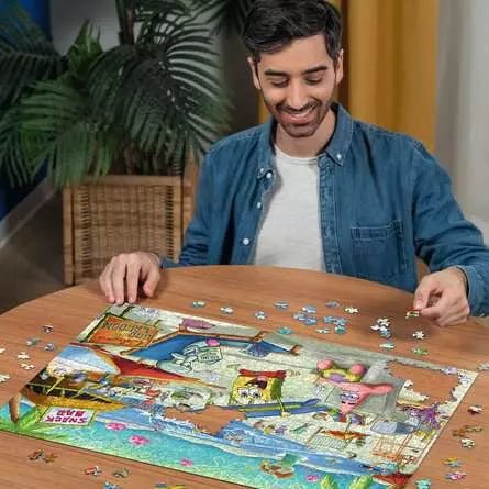 Ravensburger: Jigsaw Puzzle Spongebob Beach Fun at the Goo Lagoon 1000 Pc Puzzle - GamesLand Canada
