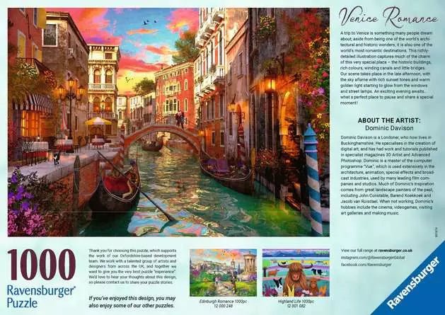 Ravensburger: Jigsaw Puzzle Venice Romance - 1000 Pieces Puzzle - GamesLand Canada
