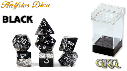 HALFSIES DICE - GLITTER EDITION BLACK