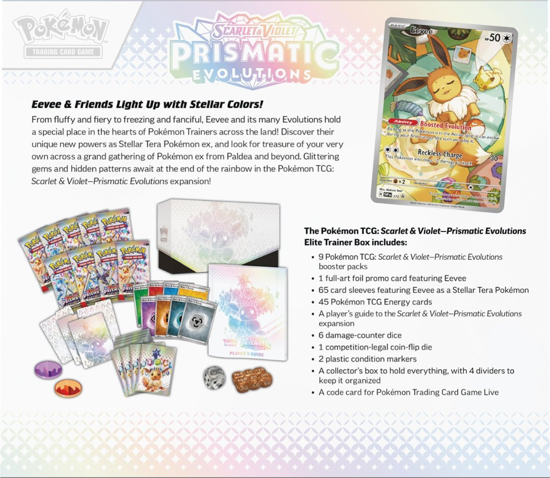 POKEMON SV8.5 PRISMATIC EVOLUTIONS ELITE TRAINER BOX (PRE-ORDER)