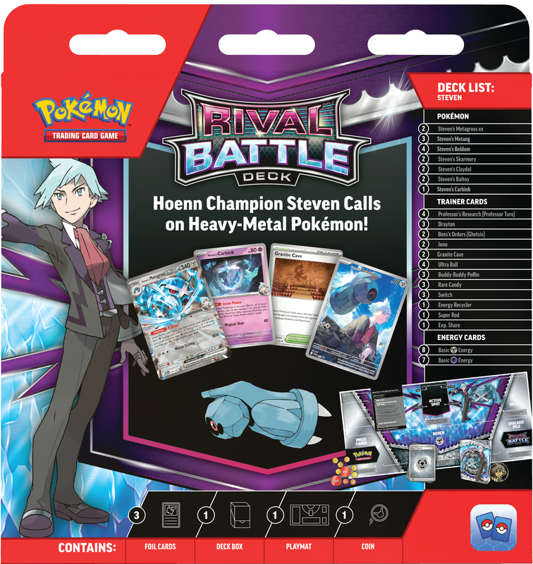 POKEMON RIVAL BATTLE DECKS MARNIE/STEVEN (Pre-Order) - 1 Random Deck