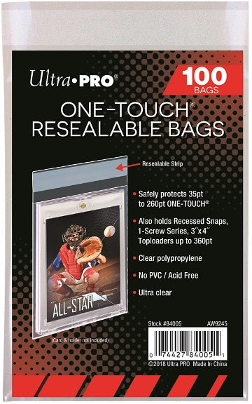 ULTRA PRO 1TOUCH RESEALABLE BAGS 100CT