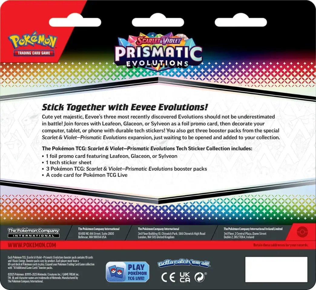 POKEMON SV8.5 PRISMATIC EVOLUTIONS TECH STICKER COLLECTION (1pc)