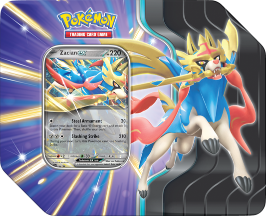 POKEMON SLASHING LEGENDS TIN (Pre-Order) - 1 Random Tin