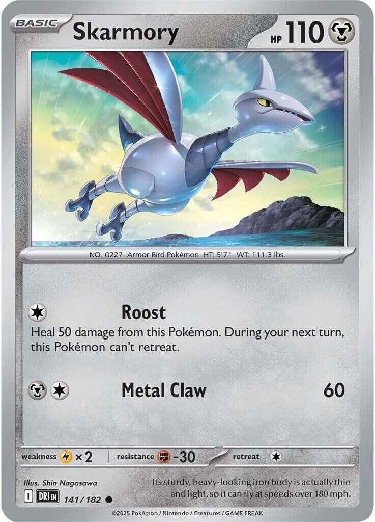 Skarmory [Reverse Holo] (141/182) (SV10: Destined Rivals) (DRI) - GamesLand Canada