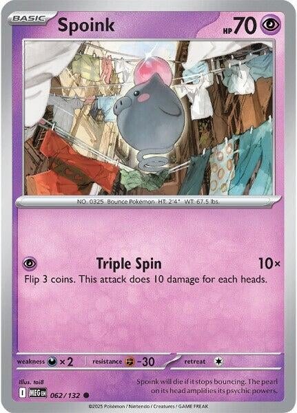 Spoink (062/132) (ME01: Mega Evolution) (MEG) - GamesLand Canada