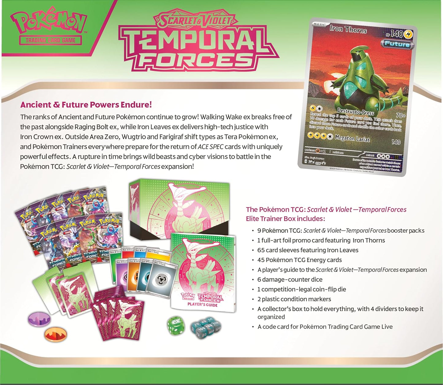 Temporal Forces Elite Trainer Box – Iron Leaves - GamesLand Canada
