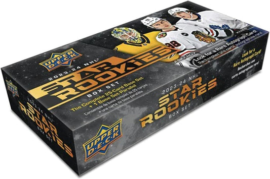 Upper Deck 2023-24 NHL Star Rookies Box Set of Hockey Cards (Complete 25: Card Base Set + 1 Base Set Parallel) - GamesLand