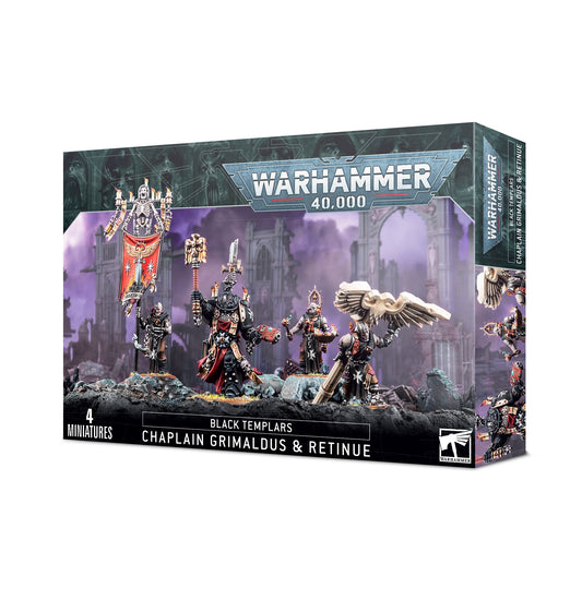 Warhammer 40000: BLACK TEMPLARS: CHAPLAIN GRIMALDUS & RETINUE - GamesLand Canada