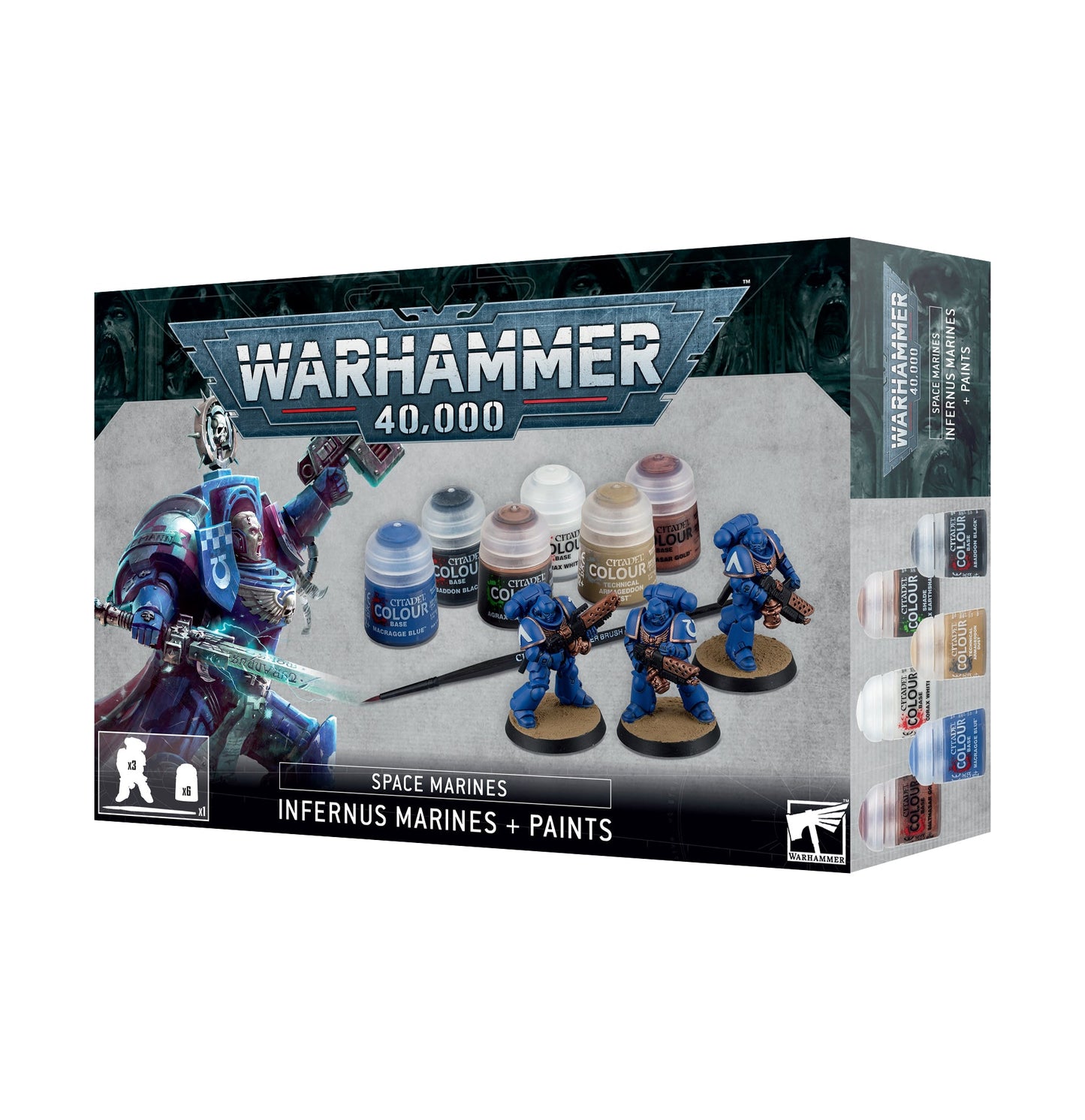 Warhammer 40,000: SPACE MARINES INFERNUS MARINES + PAINTS - GamesLand Canada
