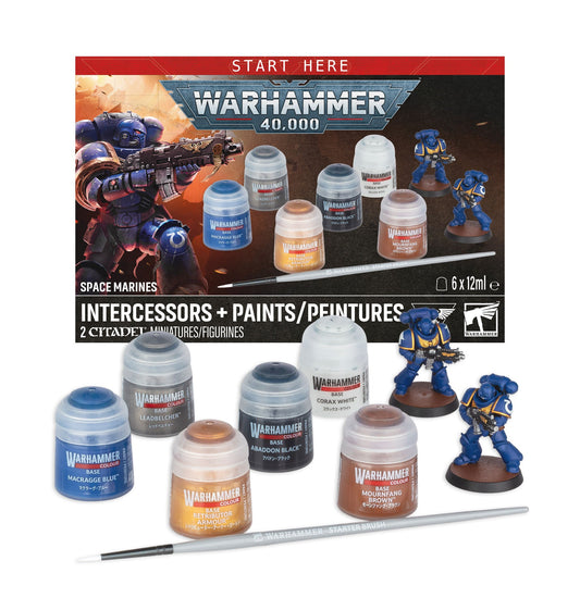 Warhammer 40,000 - Space Marines: Intercessors + Paints - GamesLand Canada