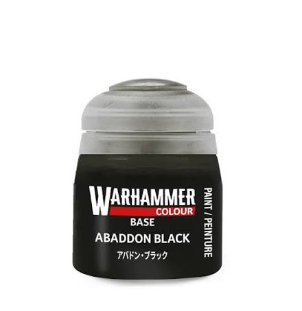 Warhammer Colour (Citadel) Base Abaddon Black (12ml) - GamesLand Canada