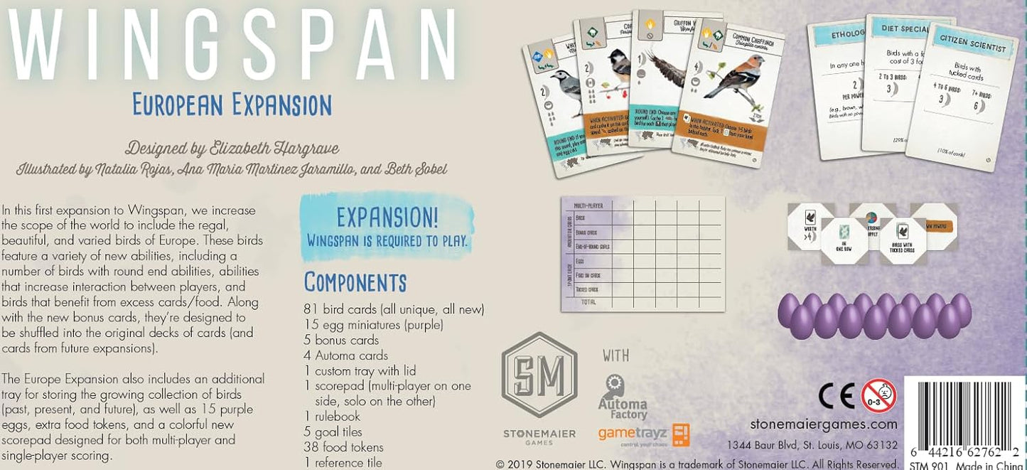 WINGSPAN EUROPEAN EXPANSION - GamesLand Canada
