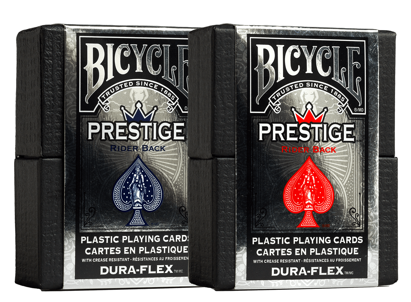 Bicycle Prestige Plastic Playing Cards with Premium Carrying Case (Red or Blue)