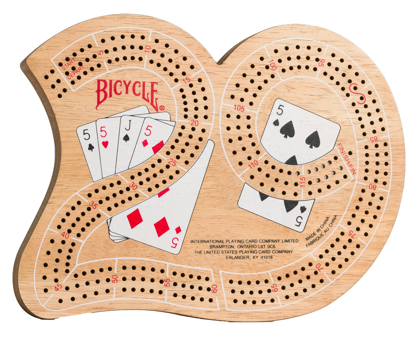 Bicycle Large 29 Wood Cribbage Board