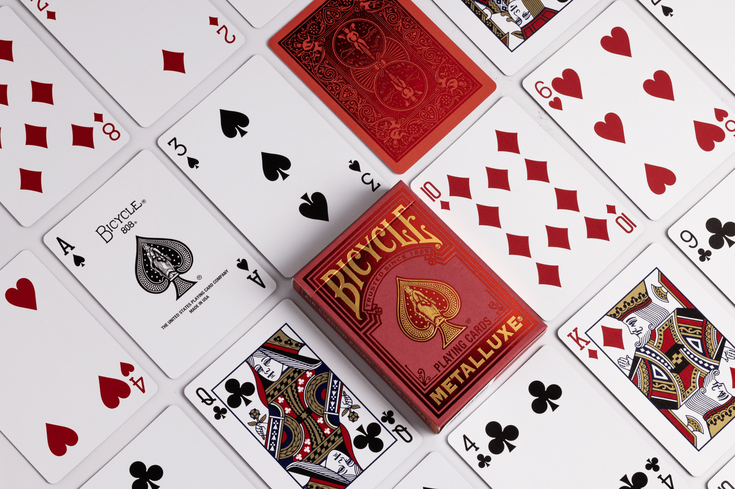 Bicycle Metalluxe Playing Cards - Red - GamesLand Canada
